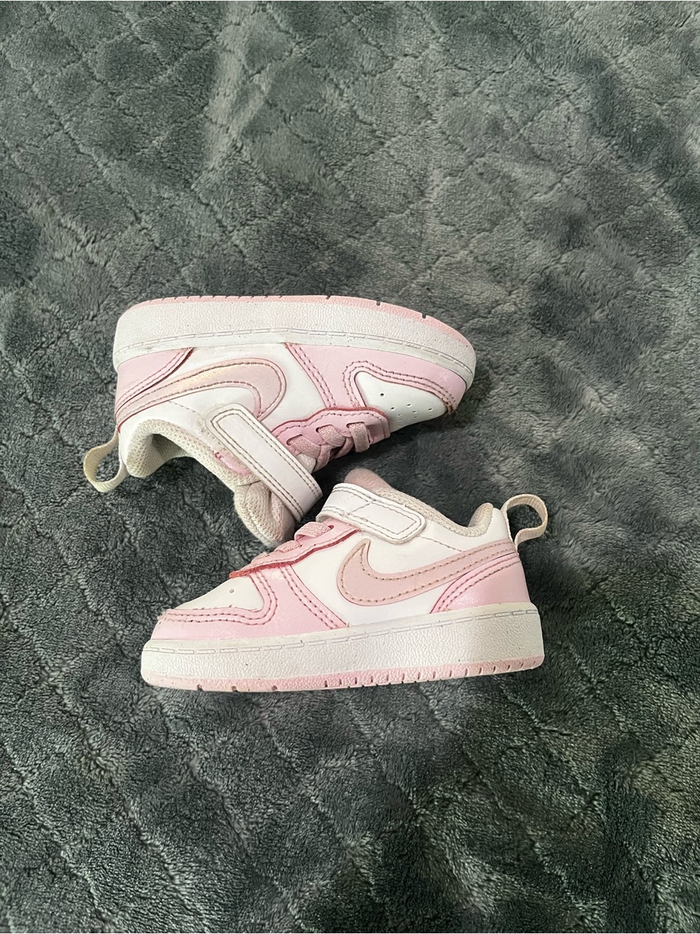Nike AirForce Kids baby Pink White Hook-and-Loop Sneakers‎ 5C